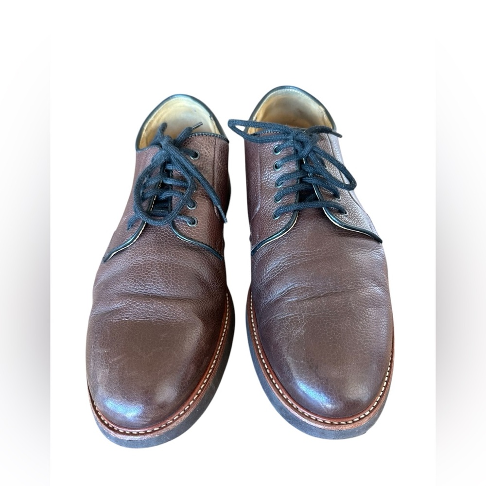 Samuel Hubbard Highlander Men US 12 Brown Pebbled Leather Oxford Dress Shoe - Picture 2 of 11